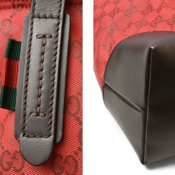 GUCCI Red Coated Canvas Shoulder Bag - Picture 4 of 16